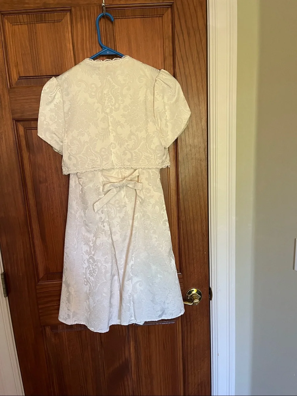 Jessica McClintock Ivory Floral Brocade Dress with Matching Bolero